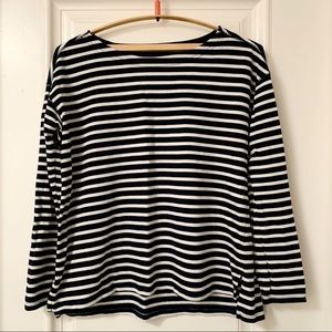 Uniqlo Breton Striped Boat Neck Dolman Sleeve Top